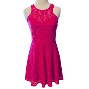 Material girl, brand, hot pink, fit and flare racerback style dress